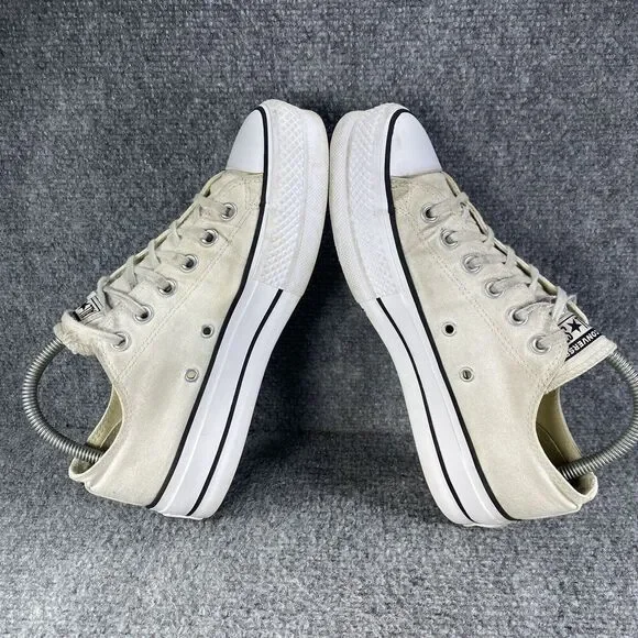 Converse Chuck Taylor All Star Platform Womens 8 Shoes White Thrashed Sneakers - Picture 7 of 11